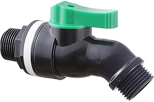 WANTMATCH Plastics Rain Barrel Spigot, High Flow Valve Core, Large Flow Water Tank Faucet,Plastic Spigot for 5 Gallon Bucket，3/4 NPT Inlet x 3/4 GHT Outlet Bulkhead Valve for Outdoor Plastic Bucket