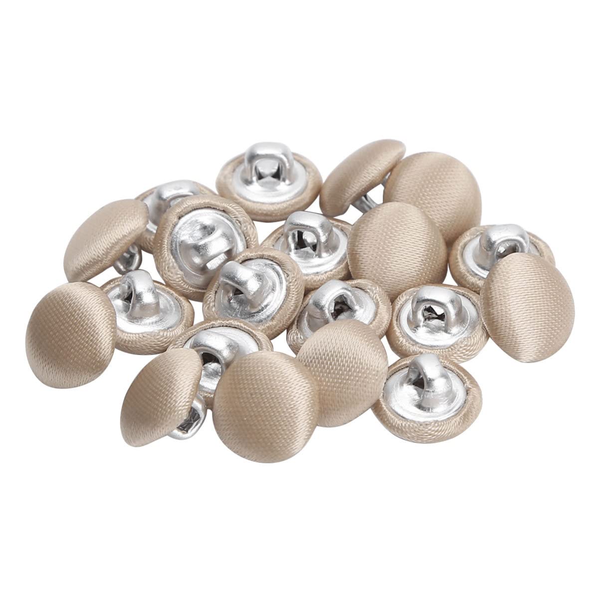 iEFiEL 20 Count 10mm Elegant Tuxedo Buttons Satin Covered Shank Buttons Bridal Buttons Champagne One Size