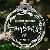 Our First Christmas Married Ornament 2025, Just Married Christmas Ornament as Mr & Mrs, First Year Newlywed Ornaments for Couple