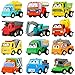 Laxdacee Pull Back Car,12 Pack Assorted Mini Plastic Construction Vehicle Set, Car Truck Toy for Kids, Boy, Girl, Child Birthday Party Favors, Goody Bag, Prizes, Pinata Filler Supplie