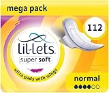 Lil-Lets Super Soft Ultra Thin Pads with Wings Normal Absorbency 112 Count