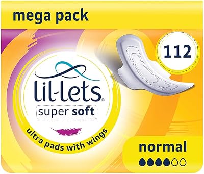 Lil-Lets Super Soft Ultra Thin Pads with Wings Normal Absorbency 112 Count