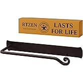RTZEN Matte Black Hand Towel Holder for Bathroom - Handcrafted Farmhouse Wrought Iron Metal Kitchen Bar - Small Hand Towel Bar Hanger for Home or Office - Wall Mounted Rack Fits 10" Towels