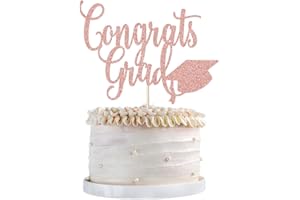 Qertesl Congrats Grad Cake Topper,2025 Graduation Cake Topper, Congrats Grad Decorations,2025 High School/College/Senior Graduation Party Decorations Supplies. (Rose gold)