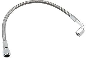 Shtuomoland 551871 4AN Turbo Oil Feed Line 12" Length Stainless Steel Braided AN4 90 Degree End Straight Hose End 4AN Pressure Stainless Remote Turbocharger Oil Drain Return PTFE Line
