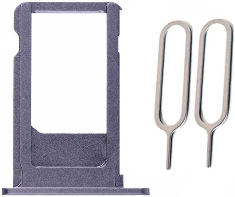 SIM Card Tray Replacement with 2 Eject Pins for iPhone 6 Plus (Gray)