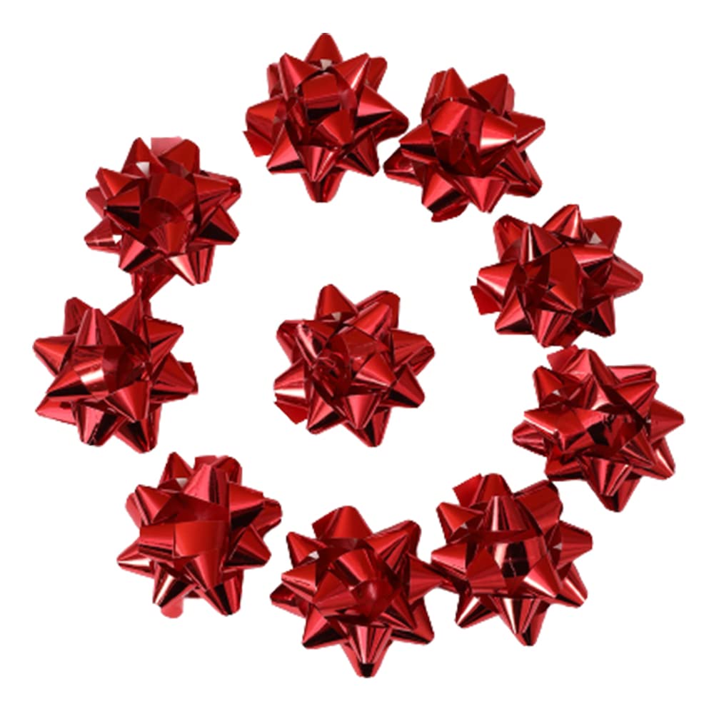 Photo 1 of 10 Pcs Red Plastic Self Adhesive Star Flower