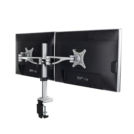Fleximounts M13 Aluminium Monitorhalter Tischhalterung Standfuß mit 2 Armen für 2 Monitore 10'-27'(25-68cm) LCD LED TV Bildsc