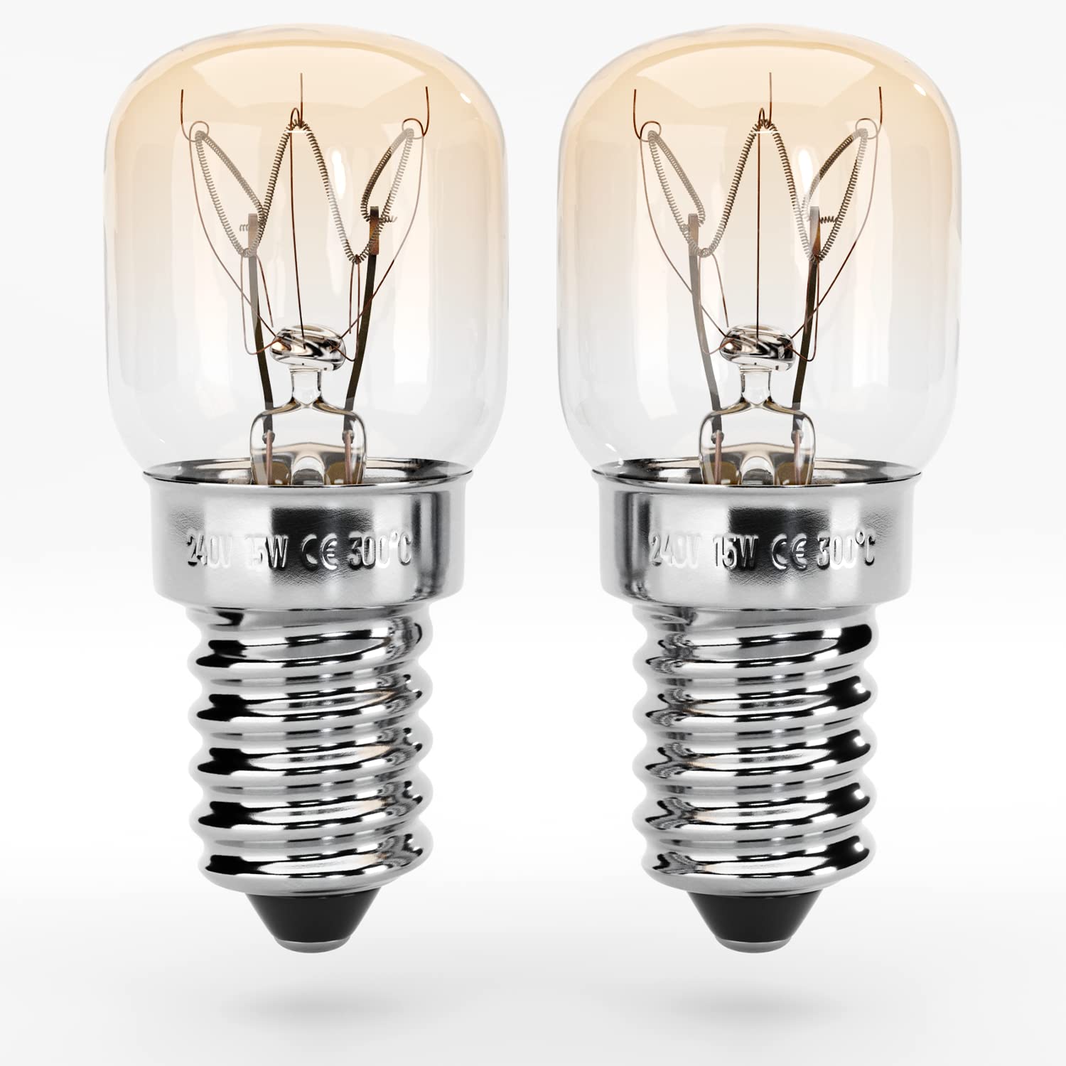 greate 2X E14 Oven Bulb 15W - Oven Bulbs up to 300 Degrees Heat-Resistant for ovens, Grilling ovens, microwaves - Salt lamp Light Bulbs - Oven lamp with 75 lumens & 2700K - Oven Light, Cooker Bulb