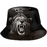 Cool Lion Bucket Hat Animal Bucket Hat Boys Hat Fisherman Hat Sun Hat for Women Men