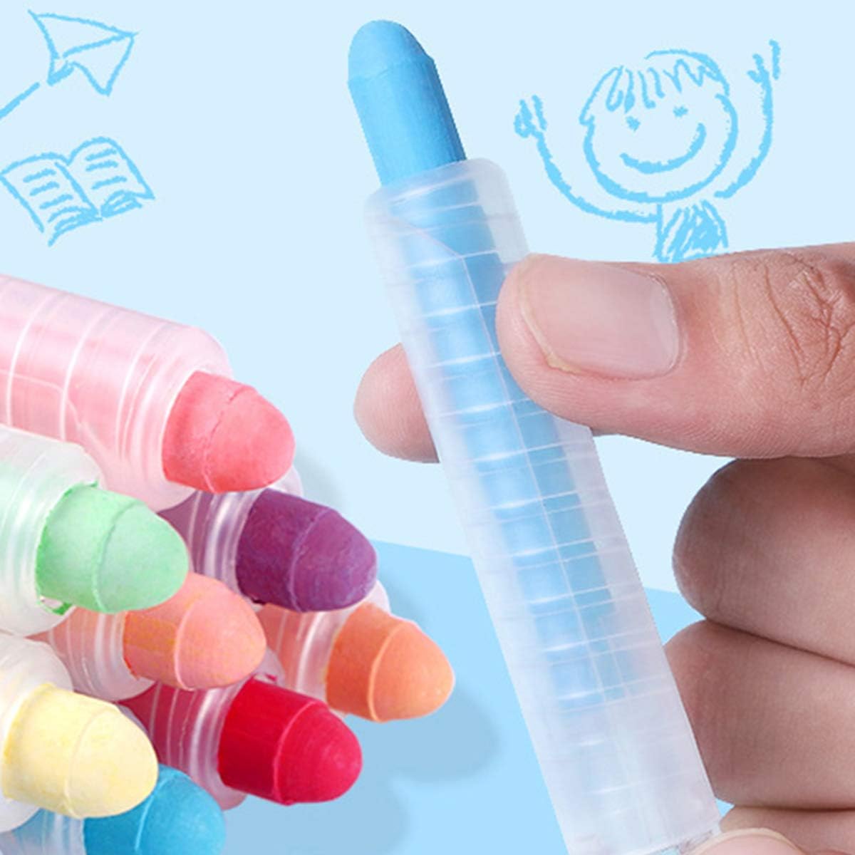 iFCOW Water Soluble Chalks 20pcs Colored Chalk Dustless Water Soluble