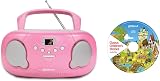 Groov-e Original Boombox & Kids Story CD Bundle Portable CD Player Radio Pink view 1