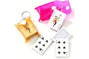 12 Pcs Colorful Playing Card Keychains, Random Fun Designs, Cute Novelty Gifts for Women, Friends & Couples, Perfect for East