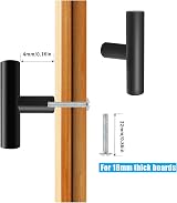 YSDMY 12 Pcs T Bar Cabinet Knobs Black 46mm Aluminum Alloy Drawer Pulls view 5