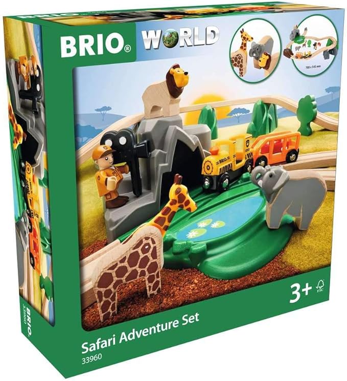 Amazon Brio ブリオ World サファリアドベンチャーセット 全26ピース 対象年齢 3歳 電車 おもちゃ 木製 レール 車両 レールセット おもちゃ