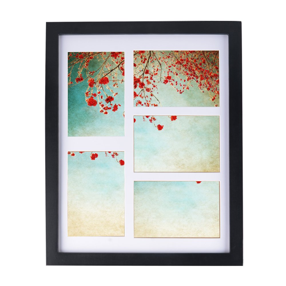 Wall Picture Frame 11x14, Alotpower Multiple Picture Frame Displays Five 4x6 Inch Pictures with White Mat