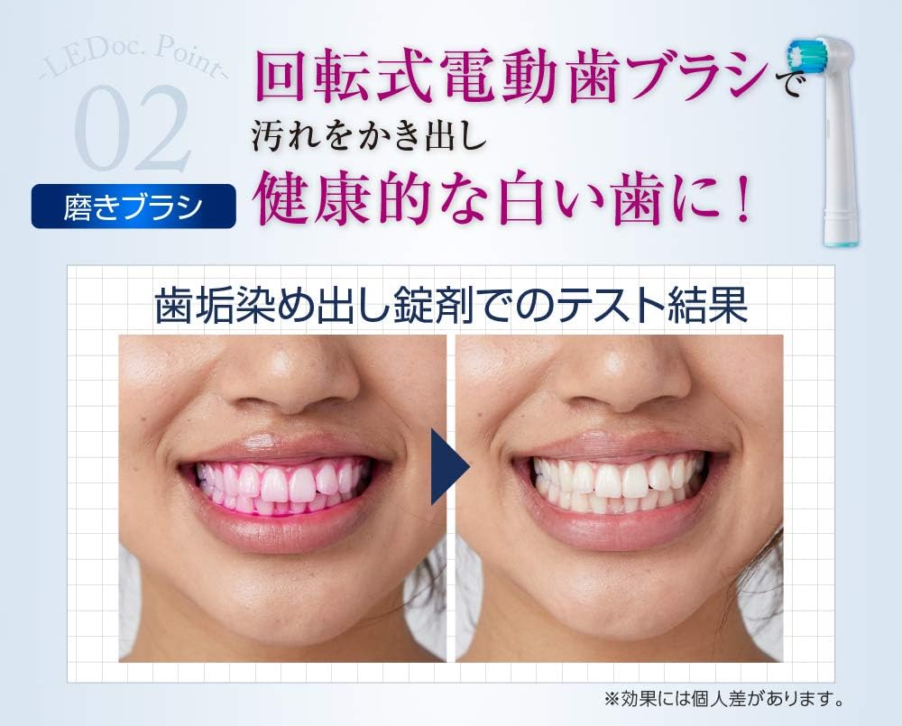 Amazon Ledoc 電動歯ブラシ 青色led 回転式 1万回転 口臭ケア 歯垢除去 ホワイトニング Ledoc 電動歯ブラシ 通販