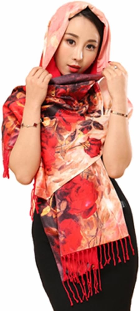woman's shawl layer flannelette tassel scarf