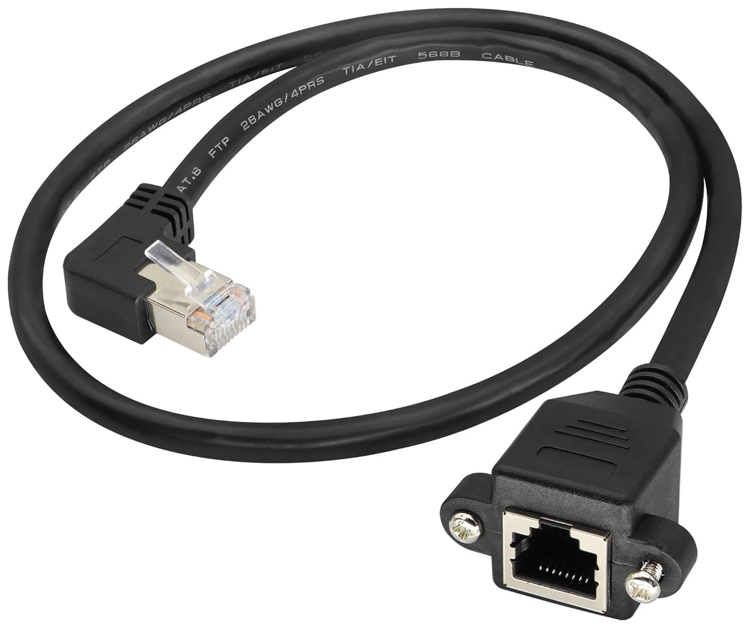 zdyCGTime RJ45 Gigabit Broadband Cat6 High Speed ​​Network Cable Extension Cable RJ45 90° Right Angle Male to Female Connector Ethernet Cable for Routers,Network Printers etc. (Left/0.6M)