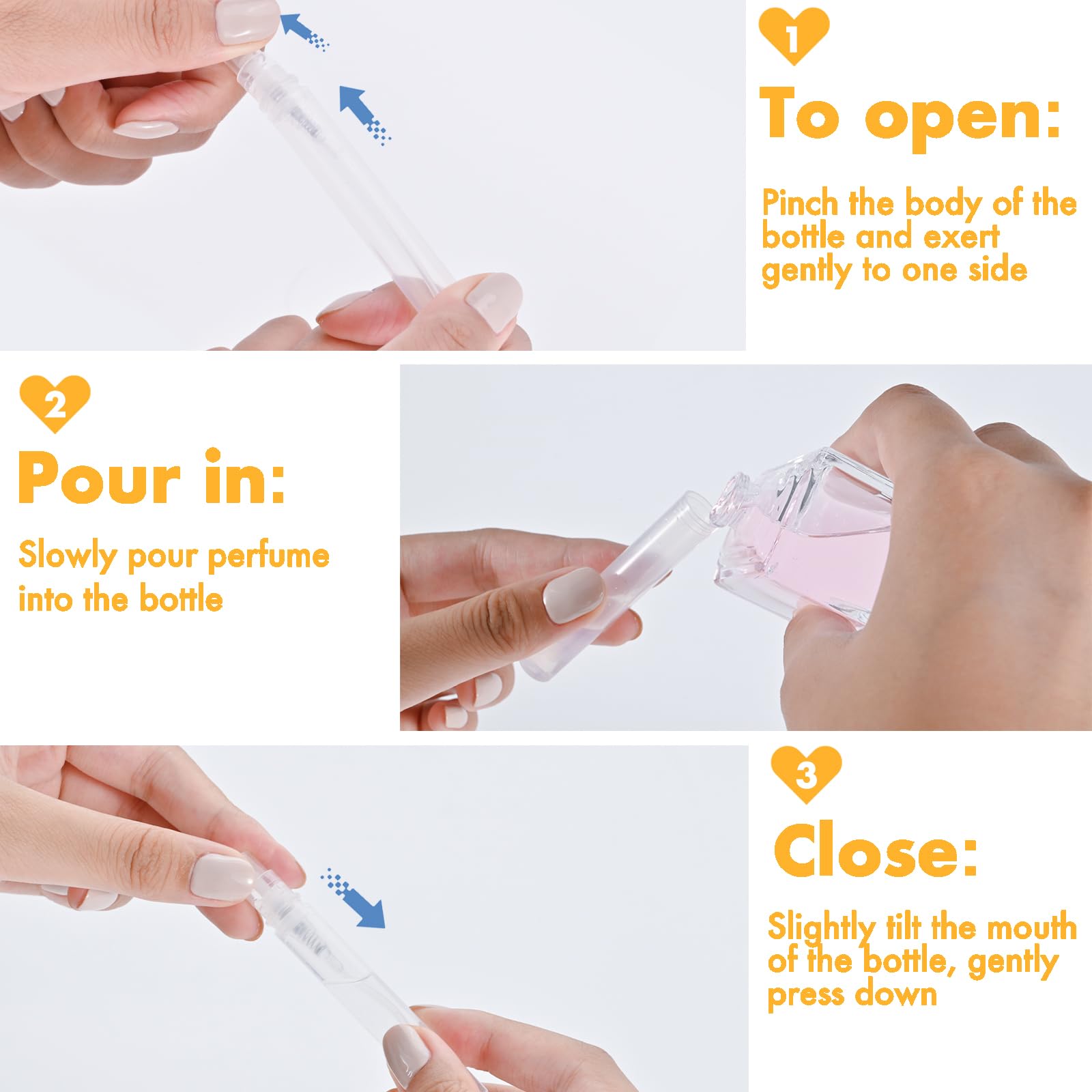 Mini Perfume Sample Bottles, 10 Pack 5 ml Plastic Small Perfume Spray Bottle, Fine Mist, Portable Perfume Travel Refillable Bottle, 2025 Upgraded atomizer sprayer for perfume, Clear