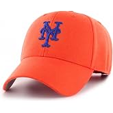 Officially Licensed NY Mets Youth Kids Orange Hat Classic Baseball Team Logo Adjustable Embroidered Solid Cap