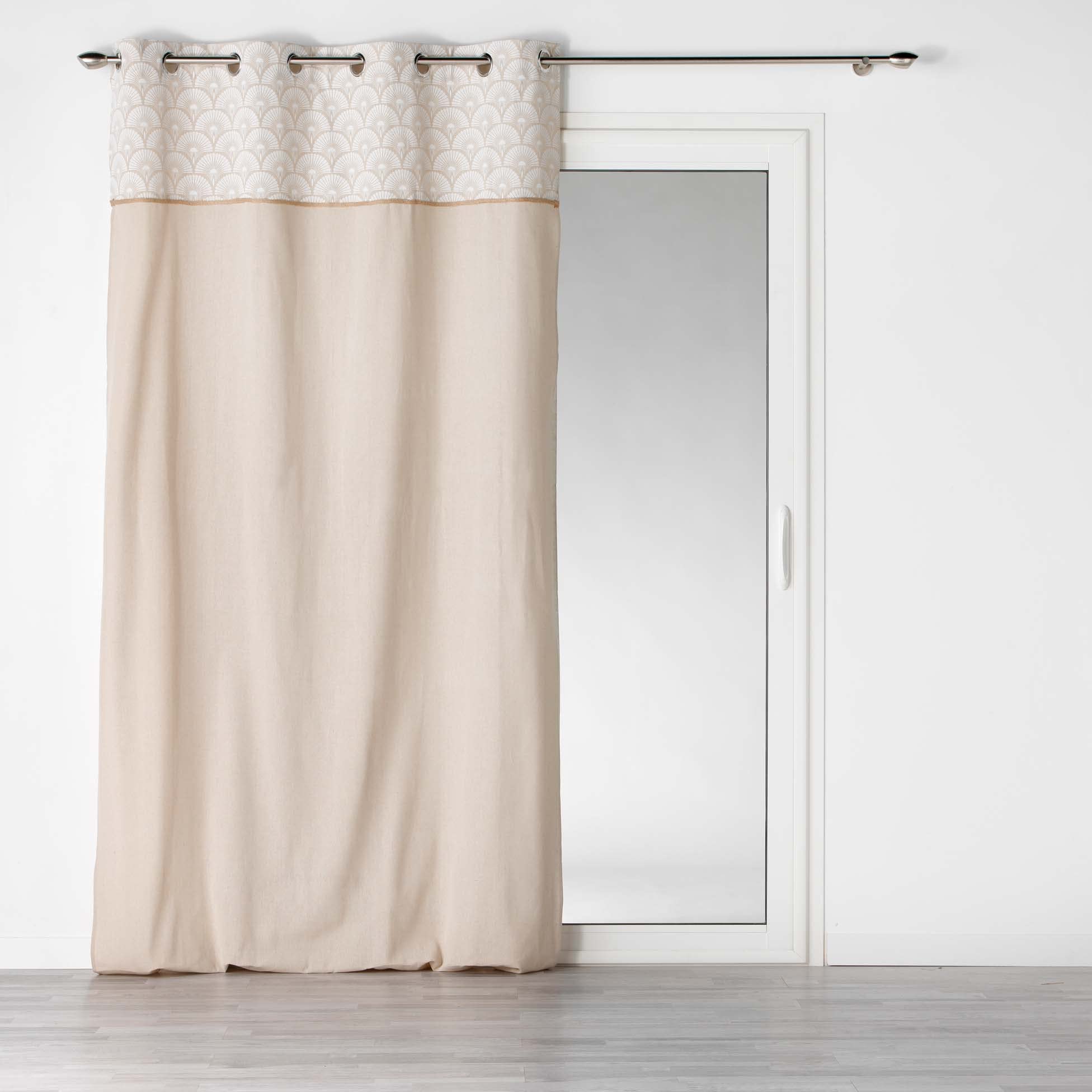 Douceur d'Intérieur, Plain Polycotton Eyelet Curtain 140 x 280 cm