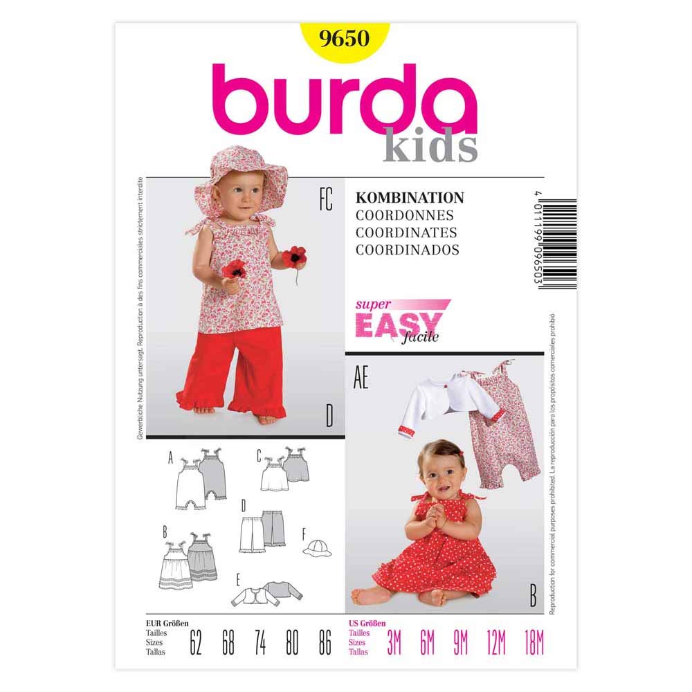 Burda Style Sewing Pattern B9650 Toddler's Co-ordinates