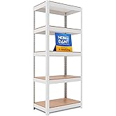 HOMEDANT House 5 Tier 24.1" W Laminated Metal Shelving Unit Adjustable Storage Utility Rack Heavy Duty Shelves Organization Multipurpose Shelf Kitchen Garage Pantry Closet 1 Pack | House, Adjustable, Utility Rack, Shelves, Organization, Multipurpose