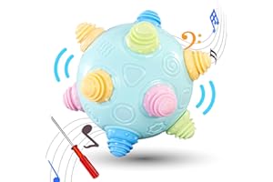 VANLINNY NEW Bumble Ball for Babies,Crawling Sensory Toys for Toddlers,Baby Music Shake Preschool Toys,Dancing Interactive Sounds Infants Toy,Bouncing Learning Ball,Ideal Gift for Boys Girls (Blue)