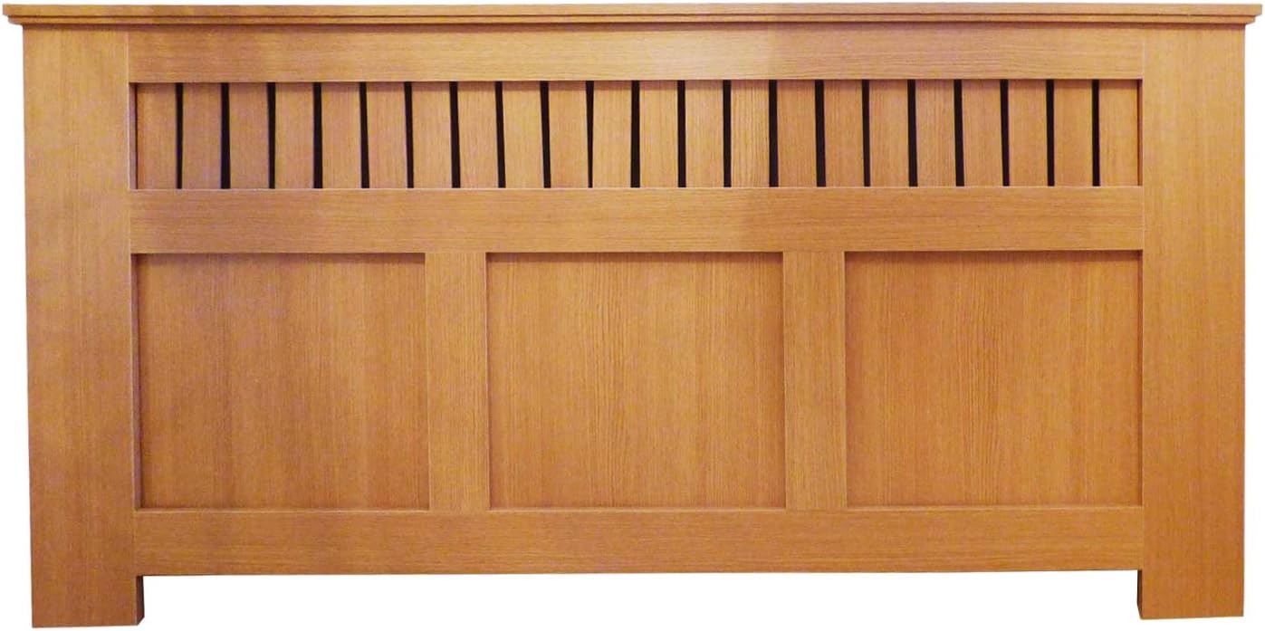 Jack Stonehouse Radiator Cover Modern Panel Slat MDF Wood Cabinet, Oak X Large