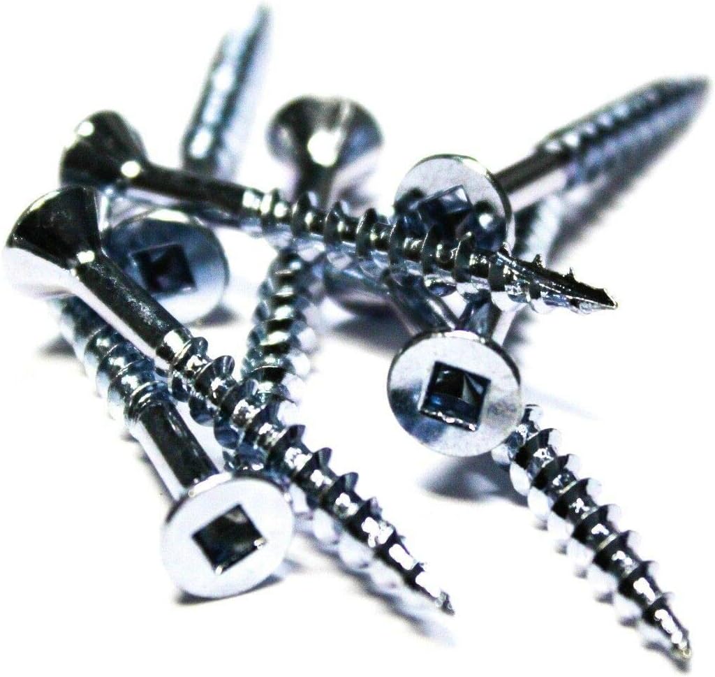 Type 17 3,000 8x11/2 Square Flat Head Wood Screws w/Nibs The best fasteners Zinc Wood Screws