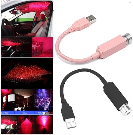 Dirkfigge Car Usb Projector Light Universal Mini Car Ceiling