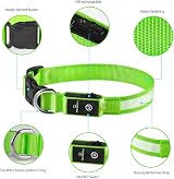 MASBRILL Light Up Dog Collar LED USB Rechargeable Green S view 4