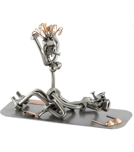 Steelman24 I Figurine en métal Homme Aux WC avec Portable I Made in