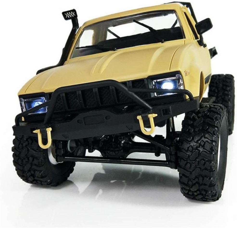 RC Car, Mini Simulated Model Off-Road Car Remote Control Vehicles Toy Semi-Truck Climb Truck, 1:16 Scale WPL C14 Scale 2.4G 2CH 4WD (Yellow)