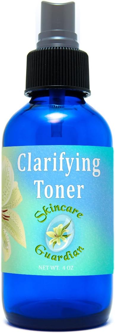 Clarifying Toner- 4 oz Cobalt Glass- Clarificar Secreto Toner de Hidrosol de guardiรกn de Cuidado de la Piel