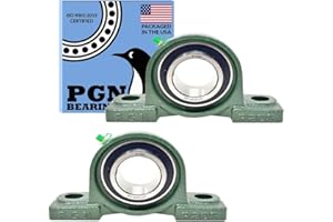 PGN UCP209-28 Pillow Block Bearing - Pack of 2 Mounted Pillow Block Bearings - Chrome Steel Bearings with 1 3/4" Bore - Self 