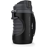 High Sierra 64 ounce Insulated Water Bottle – 64 oz Water Jug, Double Wall Insulation, Leakproof Flip-Top Lid, Silicone Spout, BPA-Free Half Gallon Bottle for Gym, Hiking, Outdoors with Fence Anchor