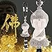 Silence Shopping Creative Ceramic Buddha Enchased with Diamond Car Hanging Decor Ornament Decoration Rearview Mirror Glass Peace Pendant (Buddha)