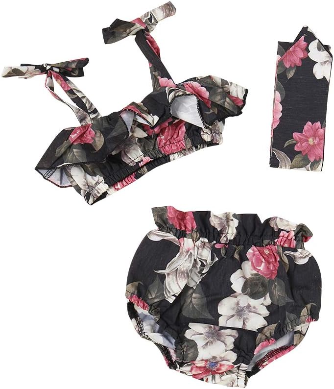 Baby Girl Floral Swimsuit Halter Bikini Set Swimwear Bathing Clothes Sets