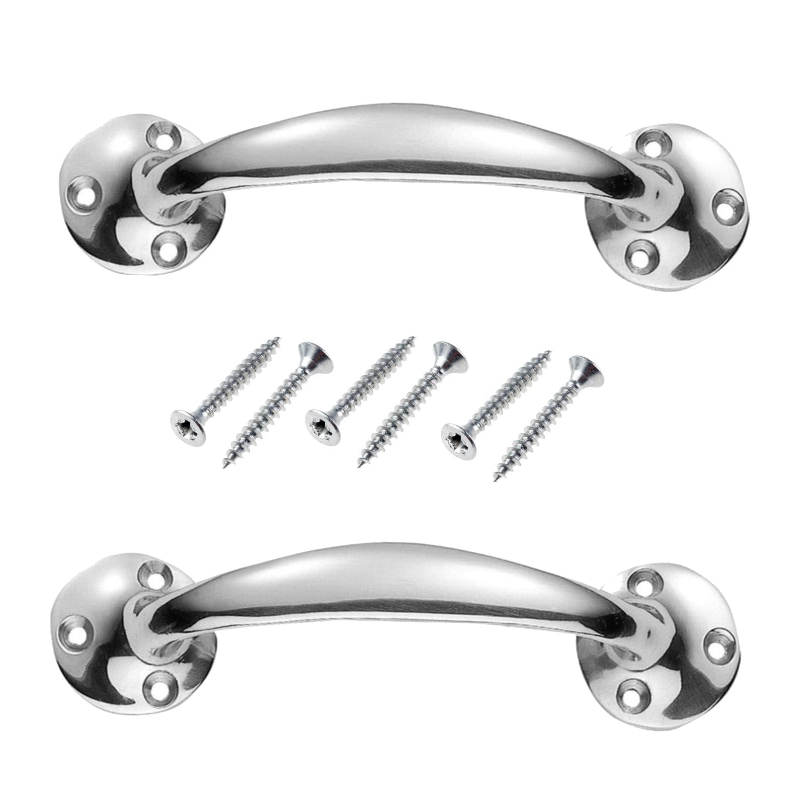 SISI UK Chrome Plated Victorian Bow Shaped Handles 150mm Bow Door Pull Handle with Screw for Furniture Drawer Cupboard Cabinet Pulls Cupboards Pack of 2.