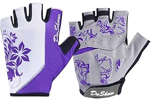 DuShow Women Half Finger Cycling Gloves,Gel Padded Anti-Slip Shock-Absorbing Mountain Road Bicycle Biking Bike Short Fingerless Gloves
