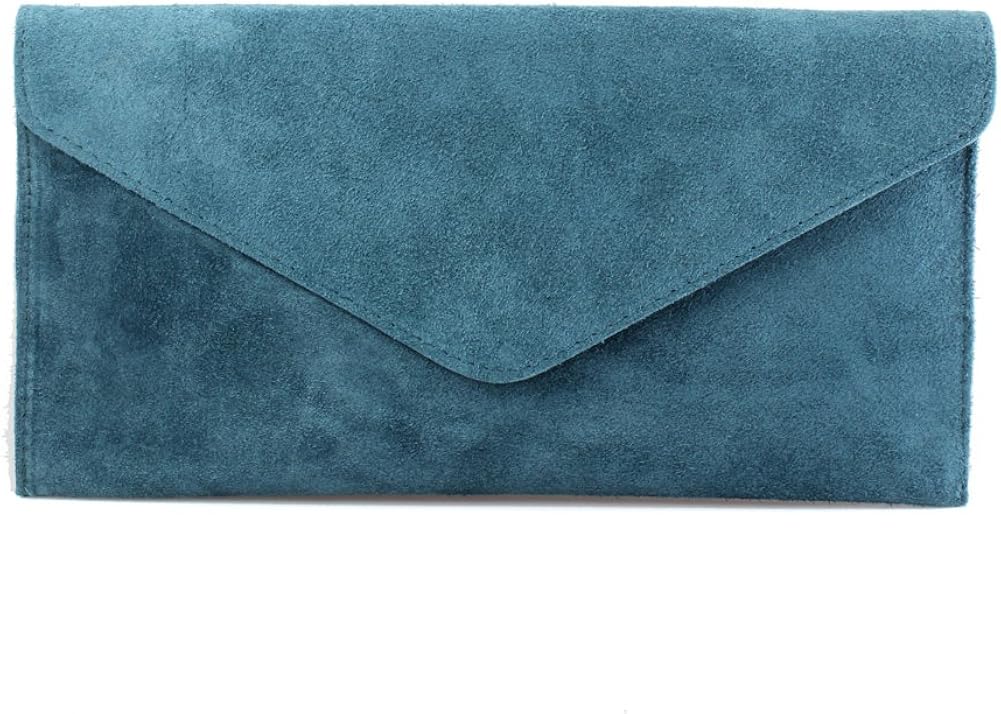 teal suede handbag