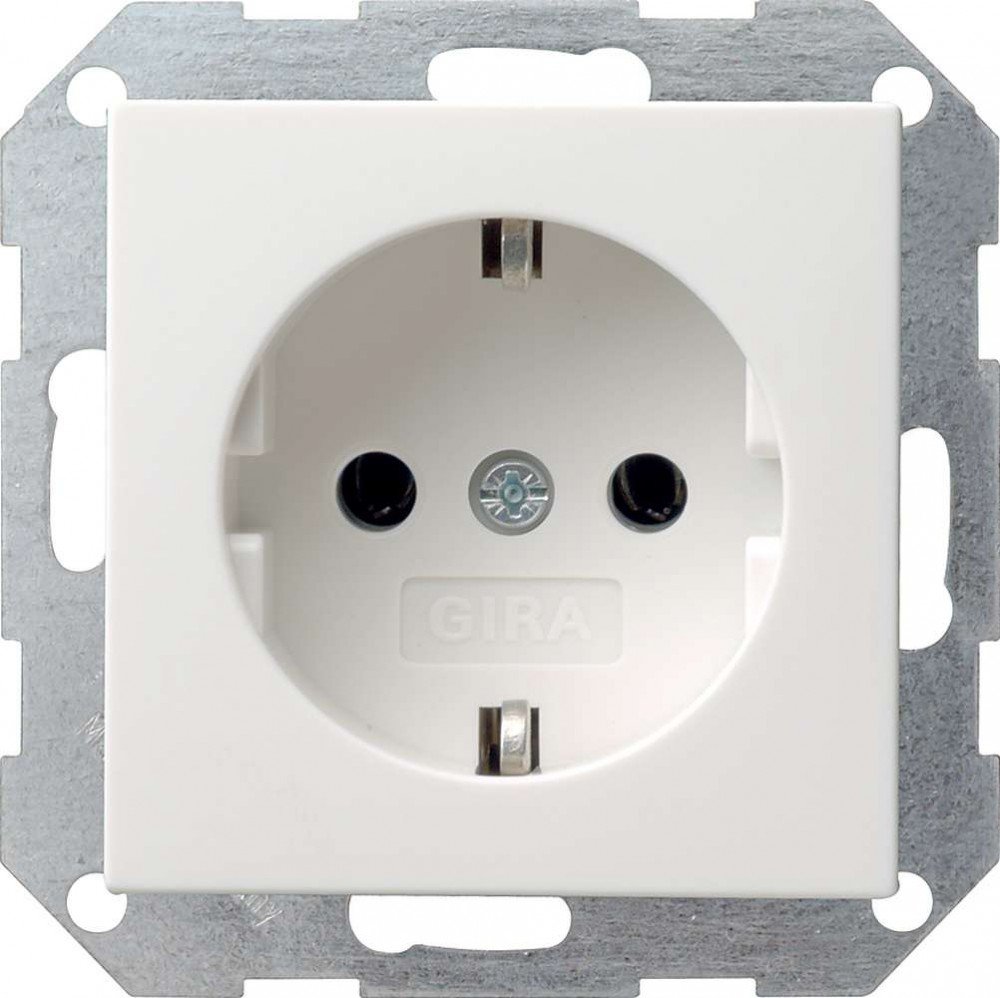 Gira Schuko 046627 socket without claw system 55 rw matt, 250 V