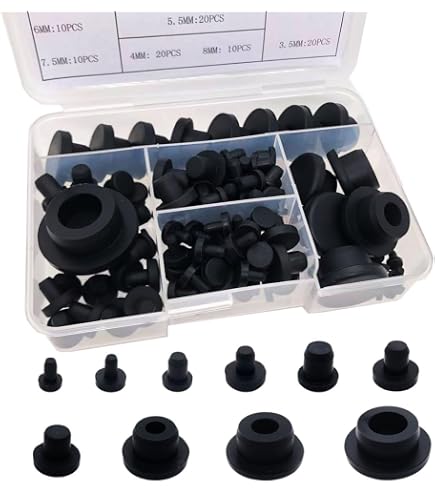 1/2 Solid Rubber Grommet Panel Knockout Plugs for 1/16â€ Thick Walls 5/8 OD Top