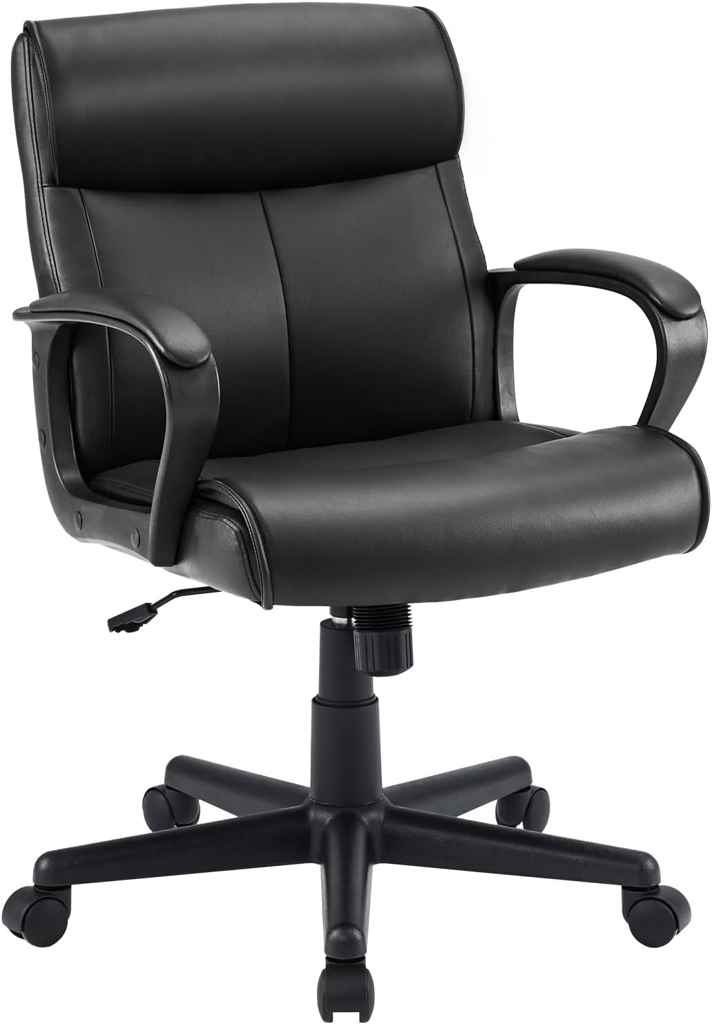 Sweetcrispy Ergonomic Office Chair Adjustable Height 360° Swivel Rolling Executive Computer Task Chairs with Padded Armrests, PU Leather - Image 5