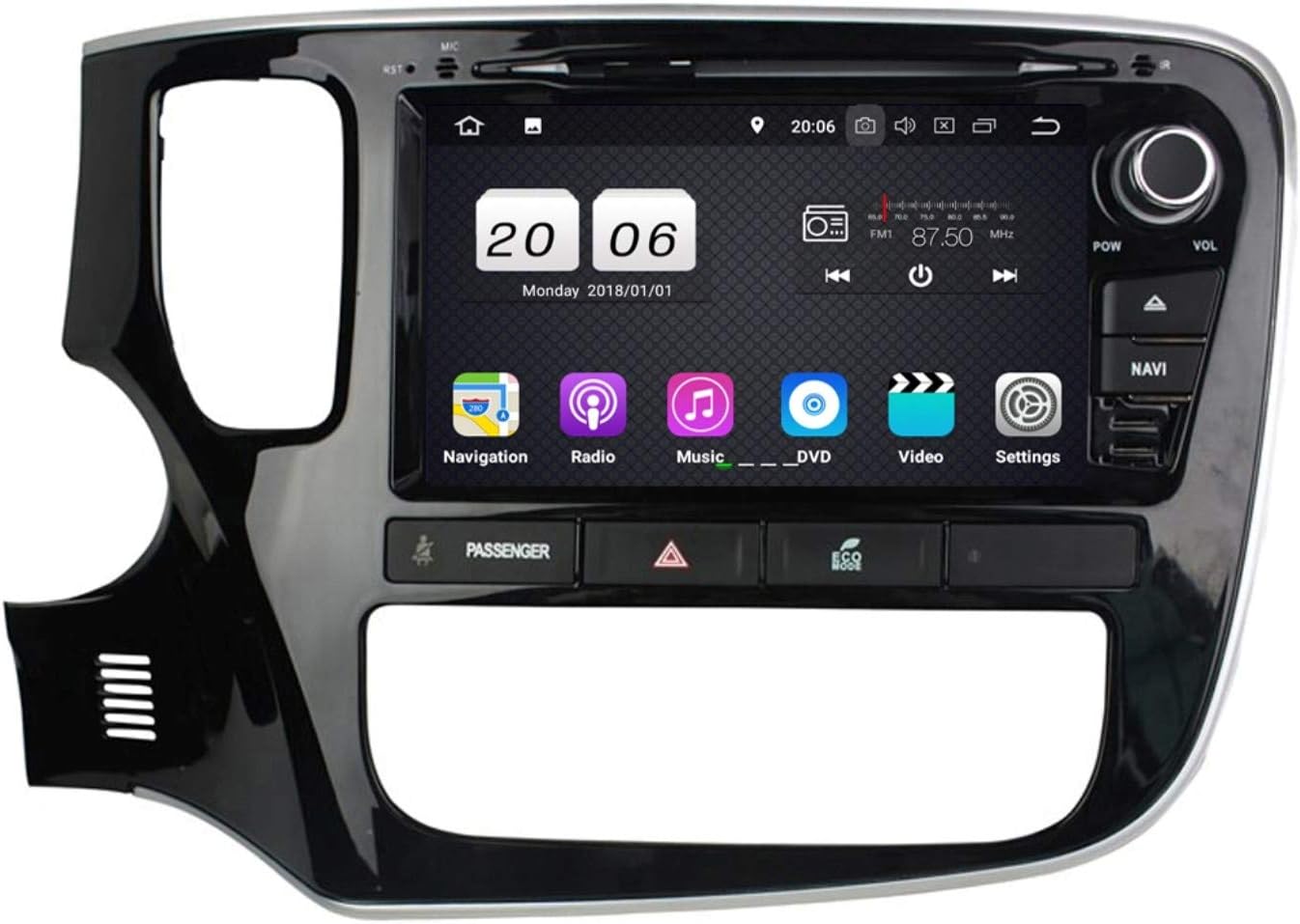 8 Inch Touchscreen Android 8.1 OS Car Radio for Mitsubishi Outlander(2015-2018), DVD Player Bluetooth DAB+ Radio Head Unit
