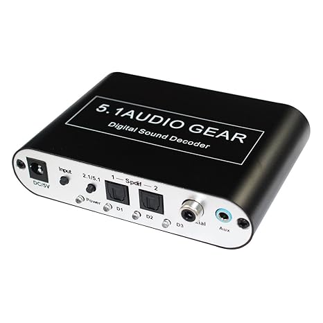 Digital 5.1 Audio Gear Digital Sound Decoder Converter Dolby Dts/ac-3 Optical To