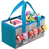 PISOSN Carrying Case for Toniebox Starter Set and Tonies Figurines, Travel Felt Cloth Musical Toy Folding Bag for Toniebox 2 & Accessories (Blue)