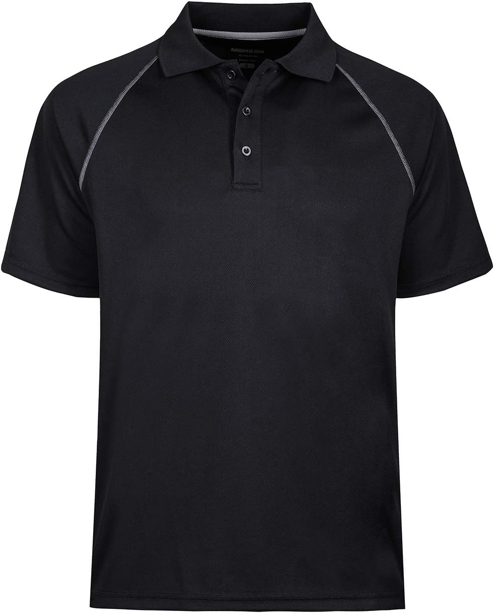 TIHEEN Men's Soft Wicking Lightweight Cool Polo Shirt Short Sleeves